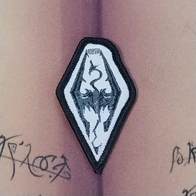 Bethesda Elder Scrolls Skyrim Game Series Logo 2 Inch Tall Iron On Patch