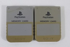 Lot 2 Official SONY PlayStation1 C OEM PS1 Memory Card White Grey SCPH-1020 2