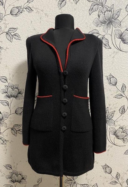 Damen Akris Pullover schwarz Wolle 36 / S / 44 #4PFD