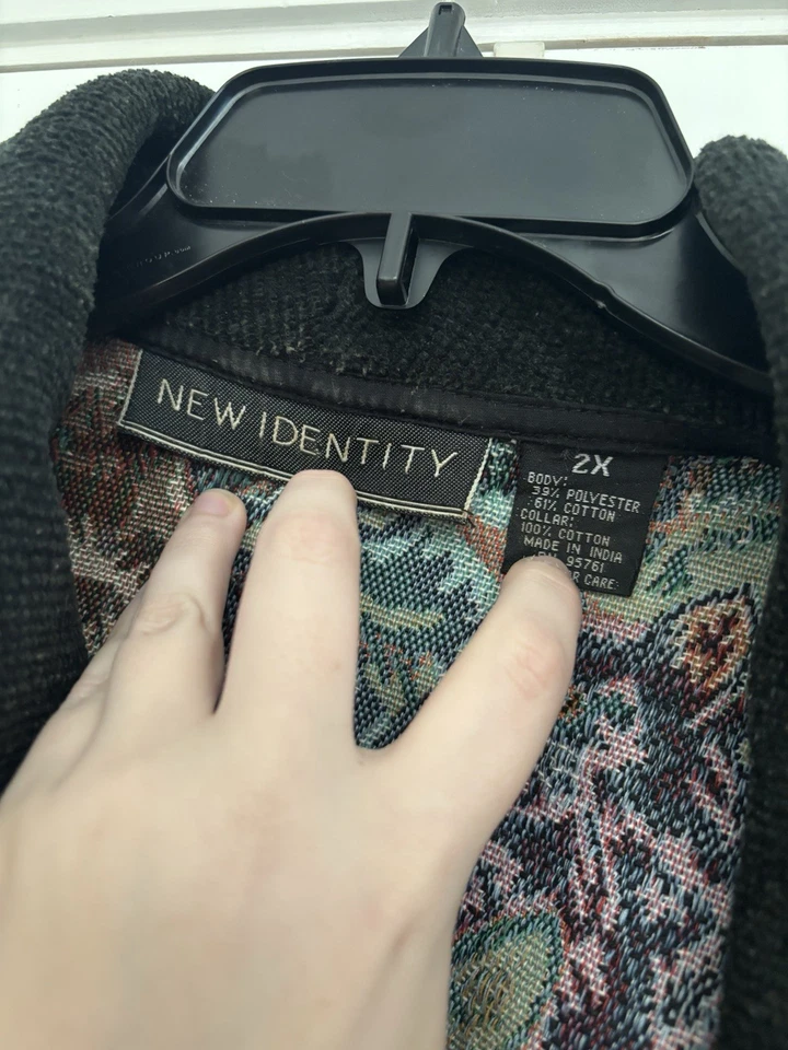 Blazer tapiz vintage nuevo identidad gato talla XXL gatito gatito caprichoso plus Foto 3 de 4