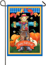 Fall Garden Flag 12X18 Inch Double Sided Vertical Happy Fall Scarecrow Small Yar