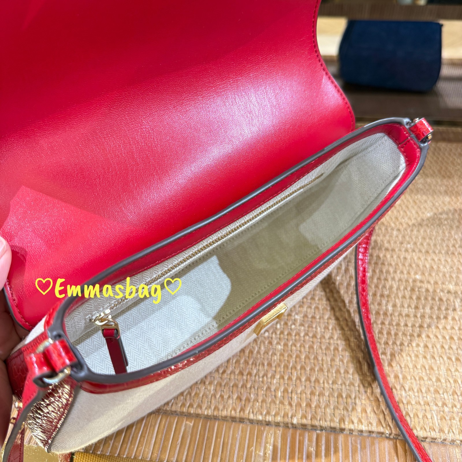 Tory Burch Emerson Canvas Convertible Shoulder Bag 175791 Red Sky $625 thumbnail 6