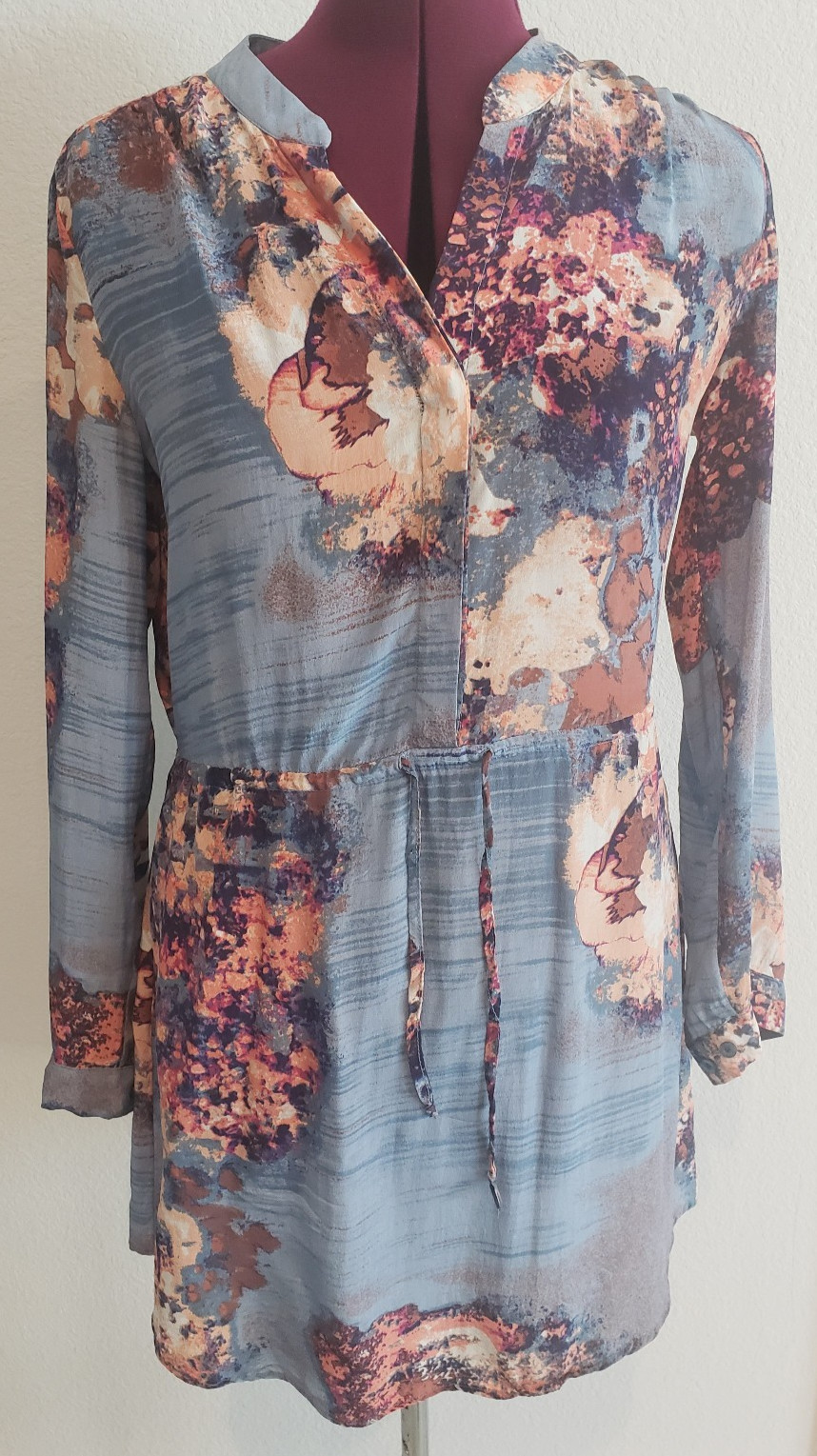 Piperlime Collection 100% Silk Drawstring Shirt D… - image 1