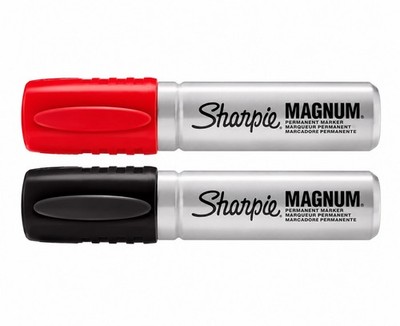 Sharpie Magnum Permanent Markers Red-Black  Chisel Tip Large Marker-2 Pack