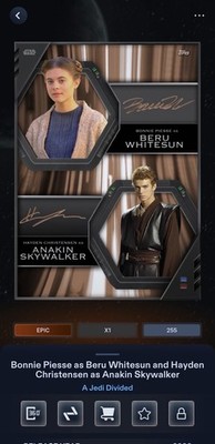 Star Wars Card Trader A Jedi Divided 2026 Anakin Skywalker Bronze Beru Dual Epic