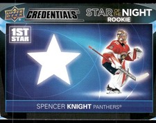 2021-22 UD Credentials #1SR-6 Spencer Knight Star of the Night: 1st Star Rookies