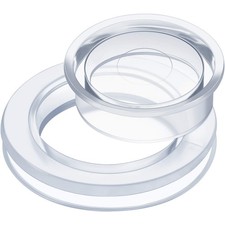 Jetec 2 Inch Patio Table Umbrella Hole Ring with Cap Set Silicone Transparent