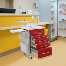 5 Drawers Rolling Crash Cart Utility Medical Trolley For Clinic Nursing Center