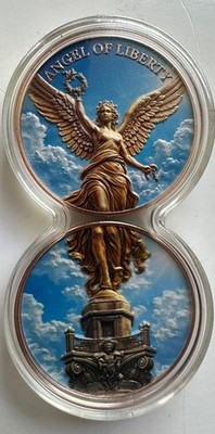 2026 2x1 Oz .999 Copper Mexico Angel of Liberty Volcano Color In Dual Capsule!!