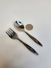 VTG Evenflo Stainless Baby Fork  Spoon Flatware Set Taiwan
