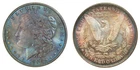 1896-P NGC MS65 (OFH) MORGAN $ GORGEOUS RAINBOW 2 SIDES TONING **