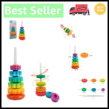 Sensory Rainbow Spin Tower for Creative Exploration - Gifts for Kids 1-3