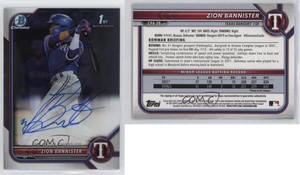 2022 Bowman Chrome Prospect Auto Zion Bannister #CPA-ZB Auto