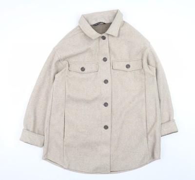 Dunnes Damen Jacke beige Wollmischung mit Knöpfen Größe M