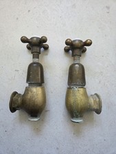 Antique BCWW Brass Globe Taps Pair Victorian Birmingham Water Works c.1900