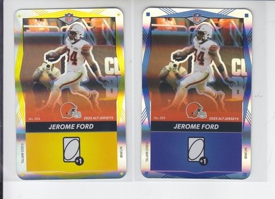 2 - 2025 NFL UNO Elite Alternate JEROME FORD Foil Yellow + Blue Browns #054