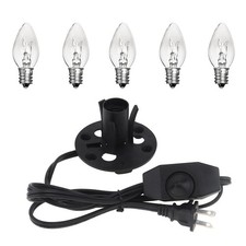 Himalayan Salt Lamp Cord 6FT with Dimmer Switch - E12 Socket 5 15W Bulbs, P...