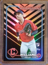 Gavin Williams 2024 Topps Update Series US294 Holiday Foil Rookie Card RC