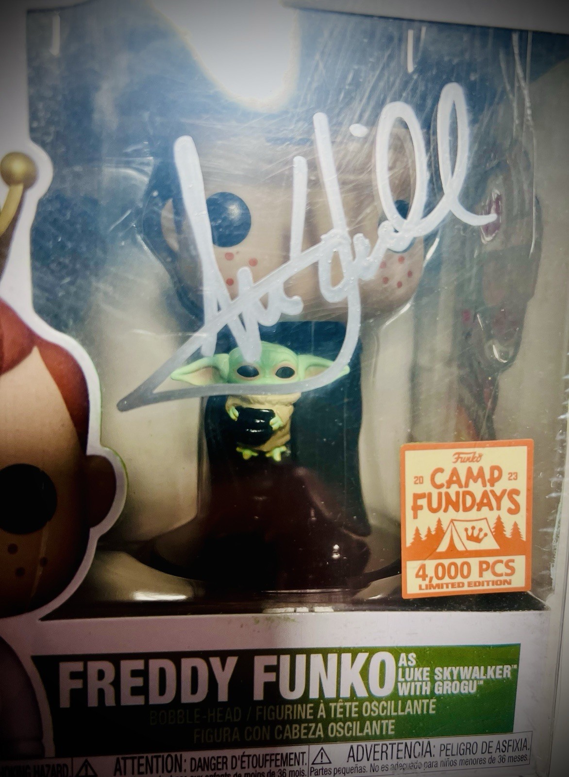 Funko Pop!  Freddy Funko as Luke Skywalker w/Grogu Limited 4000 Signed By Hamill