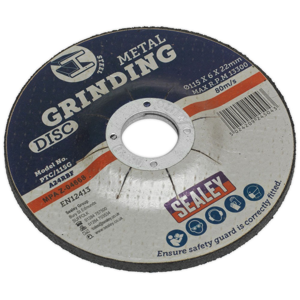 Sealey Grinding Disc Ø115 x 6mm 22mm Bore