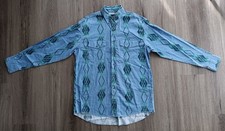 Vintage 90s Wrangler Western Brushpopper Geometric Aztec Pattern, Men's L