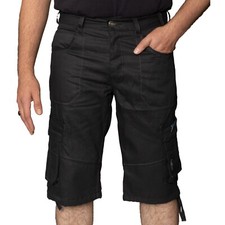 Enzo Mens Shorts Cargo Combat Work Shorts Pockets Knee Length Denim Half Pants