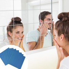 9/36X Glass Mirror Tiles Wall Sticker Square Self Adhesive Stick On DIY Home Set