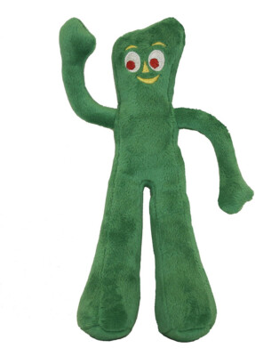 Gumby Dog Toy Plush 9-Inch Fetch Play Soft Chew Green Squeak Doll New