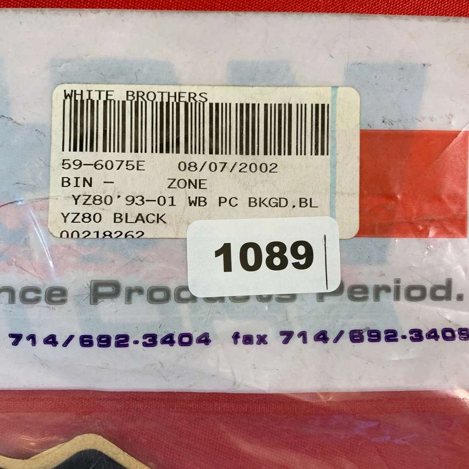 Nuevo de Lote Antiguo White Brothers 59-6075E Yamaha, YZ80 93-01 WB PC BKGD, NEGRO Foto 3 de 3