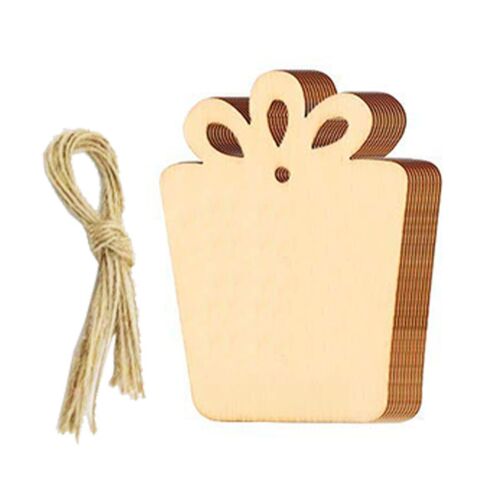 Etichette regalo decorazione cervo di Natale festa albero in legno ornamenti artigianato fai da te 10 pz - Foto 14 di 31