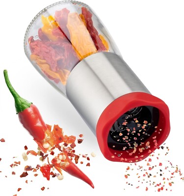 ZOLMER  Chilimühle Edelstahl & Glas   Gewürzmühle für grobe Chili & Kräuter