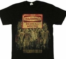 The Walking Dead Warning We Are All Infected Over Walkers T-Shirt NEW UNWORN