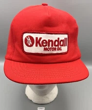 Kendall Motor Oil Embroidered Cap Logo USA Adjustable Trucker Baseball Hat VTG.