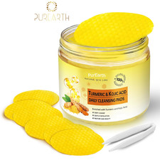 Kojic Acid and Turmeric Cleansing Pads for Face, Turmeric Cleansing Pads, 55 PCS