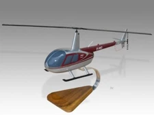 Robinson R44 Raven II ZS-REZ Desk Wood Helicopter New Model Large Scale 1/32
