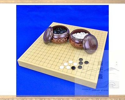 Go set slightly damaged cypress 1.5 inch tabletop go board set glass go stones