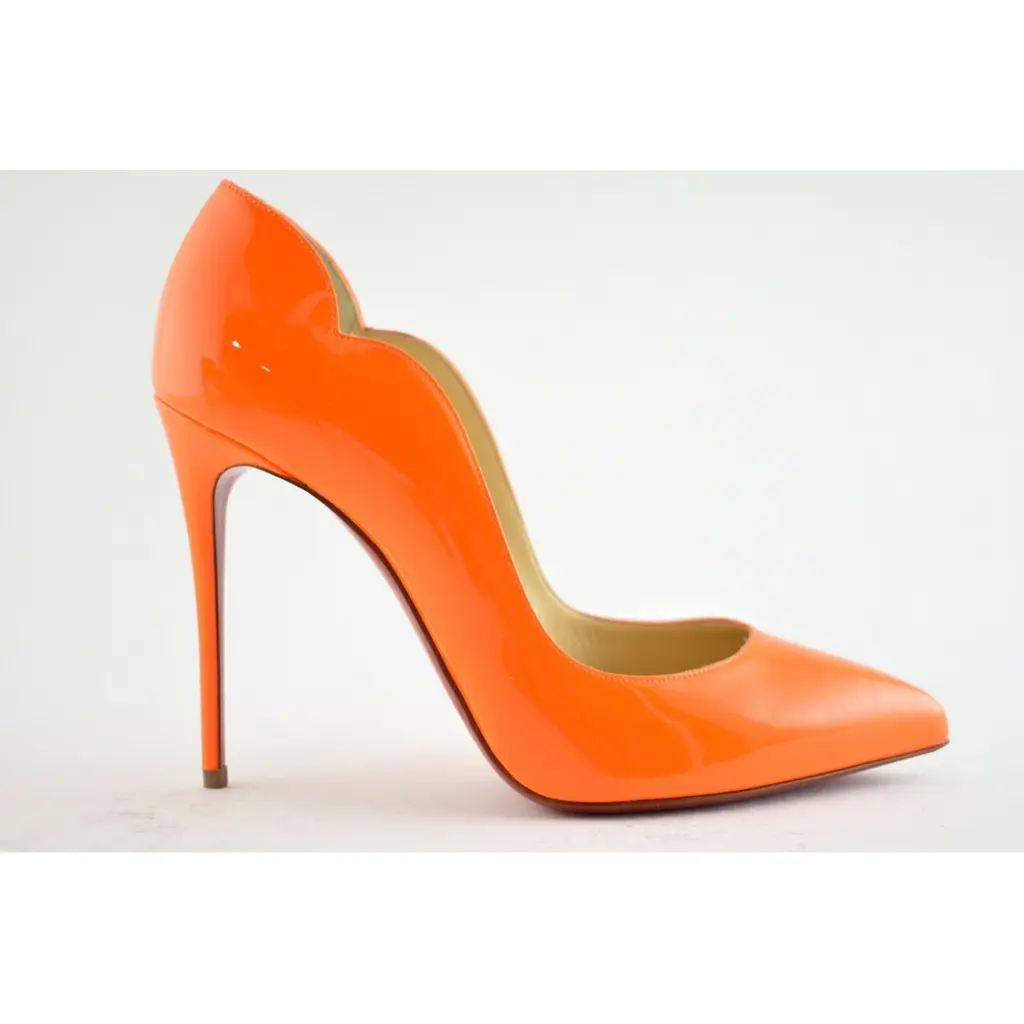 Christian Louboutin Hot Chick 100 Patent Fluo Fizz Orange Neon