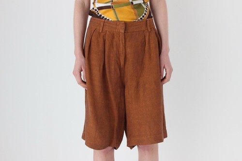 Ladies Bronze/Copper Colour Sisley Long Shorts Size Uk 10 - Picture 3 of 7