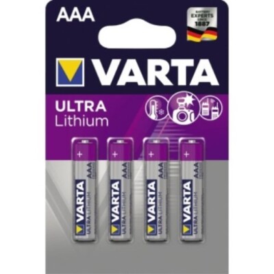 VARTA 190006300 Batterie Varta Ultra Lithium AAA/Micro FR10G445 Lithium 1,5V 4 S