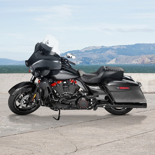 Black Driver Passenger Gel Seat Fit For Harley Touring CVO Road Glide King 09-23 - Picture 14 of 16