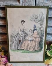 ANCIEN CADRE LITHO JOURNAL DES DEMOISELLES MODE 1900