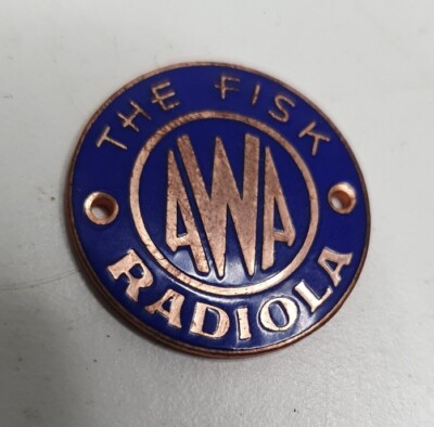 Repo AWA Radiola Badge For Bakelite Radio Valve Collectable Restoration 