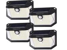 TORCHSTAR Solar Motion Sensor Lights Outdoor,IP65 Waterproof Cordless 4Pack SALE