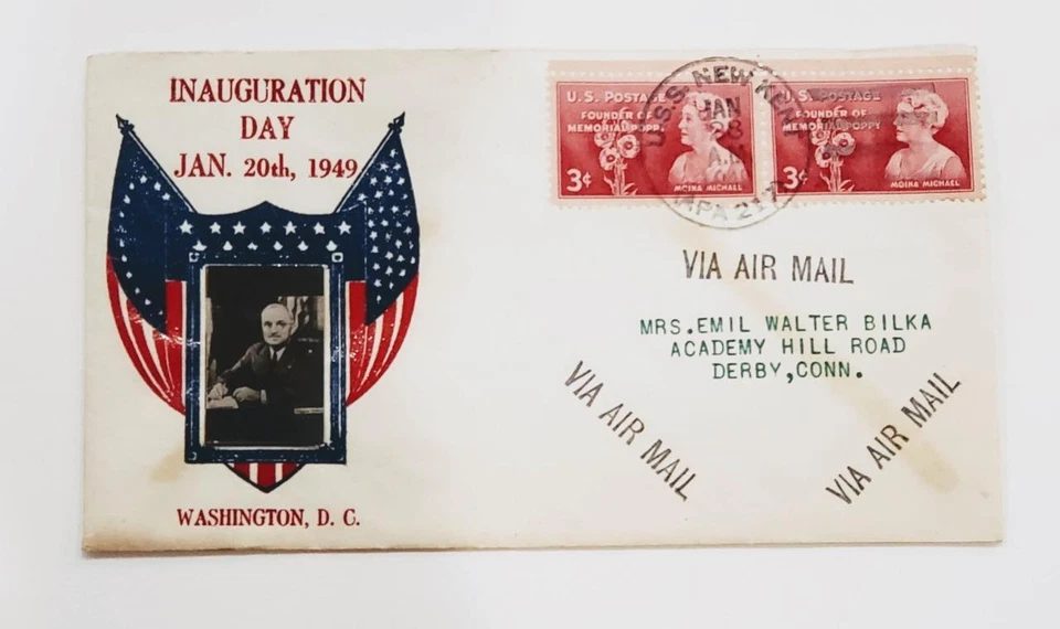 E W Bilka Lot 5 Maritime Naval Tribute Cover Stamps Address to Wife USS New Kent - Image 2 of 4