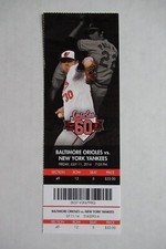 BALTIMORE ORIOLES VS NEW YORK YANKEES 7/11/2014 FULL TICKET~ CHRIS TILLMAN