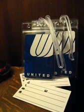 United Airlines Tulip Logo Luggage Tags - Vintage UAL Playing Cards Set (3) Tags