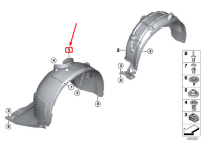 BMW X2 F39 Vorderer rechter Radgehäusedeckel 51717427918 7427918 