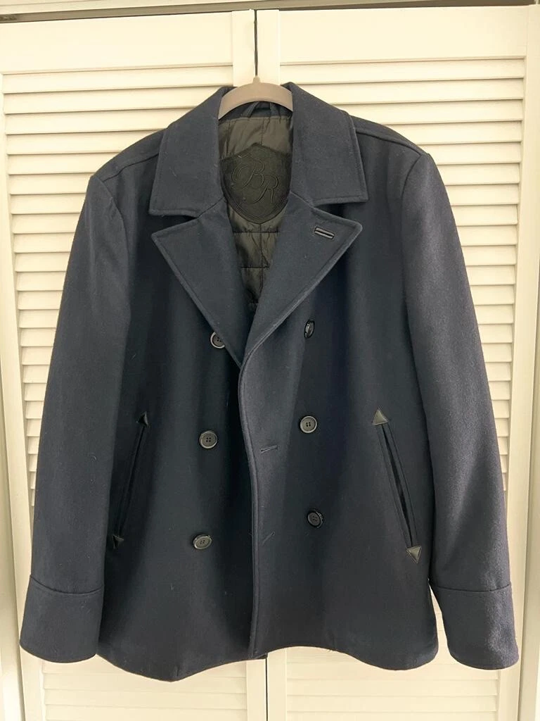 Black rivet sales wool coat