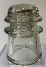 VINTAGE antique ARMSTRONG No. 2 Glass Clear INSULATOR MADE IN USA