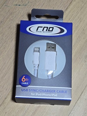 RNDs USB  Sync/Charger 6ft Cable for Apple iPhone and iPad Pro, Air, Mini...